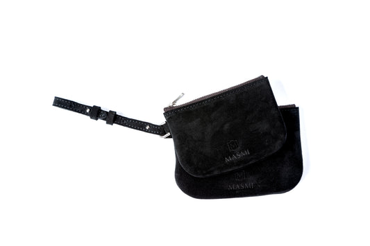 Round feel Suede Pouch