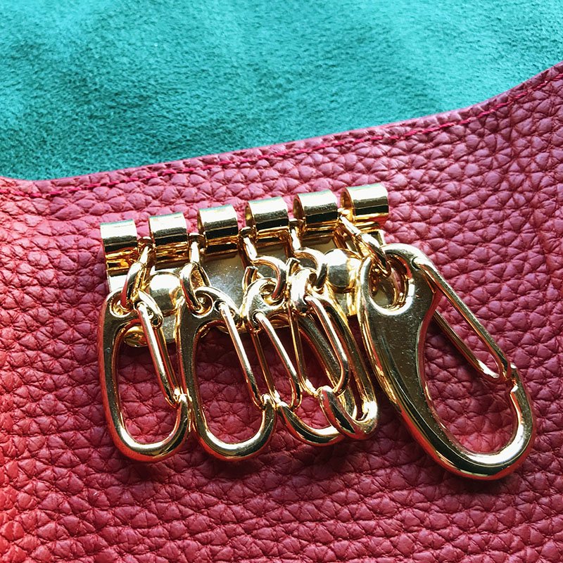 三つ折りキーホルダー キーケース ドイツ製シュリンク革 【日本製 本革】