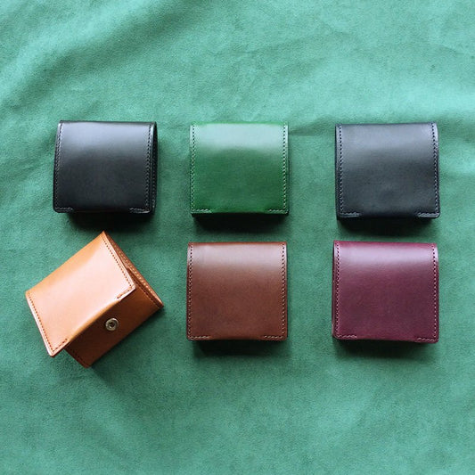 ボックス型コインケース イタリア製ヌメ革 【日本製 本革】